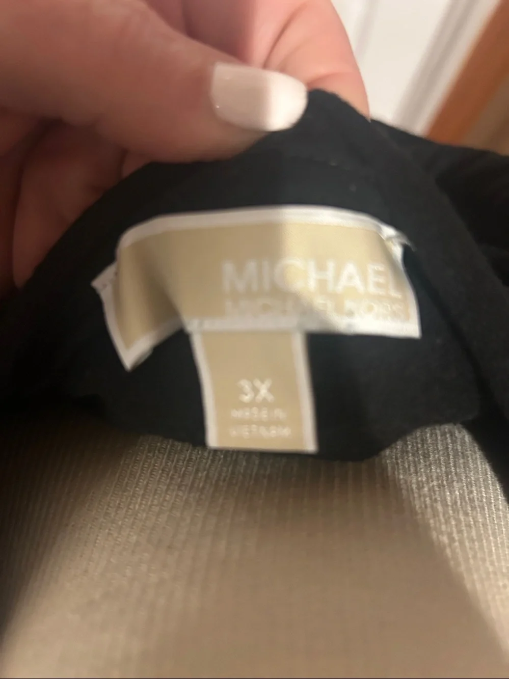 Michael Kors Black Zip Hoodie with White Logo and Gold Hardware
